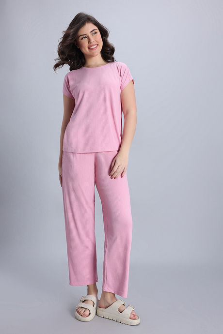 Zivame 2 Mile Fashion Knit Poly Loungewear Set - Cameo Pink — image 3